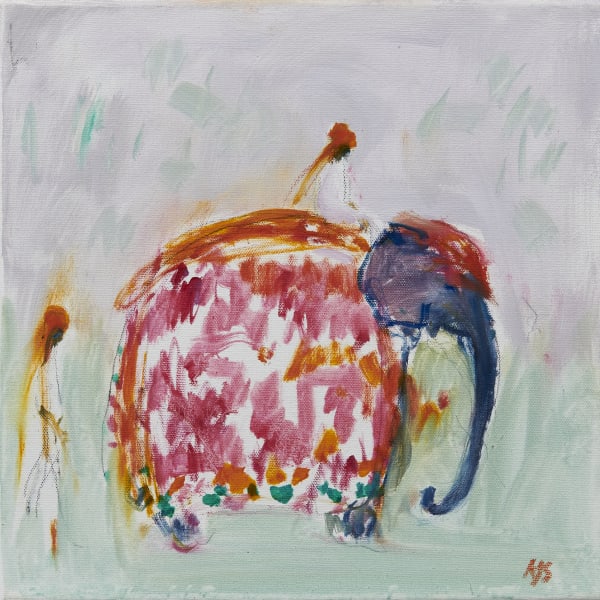 Ann Shrager, Festival Elephant (Pink and Orange)