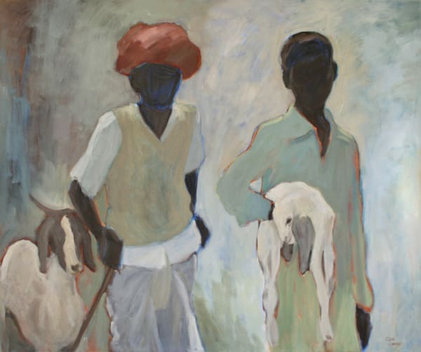 Clare Granger, Man and Boy with Goats