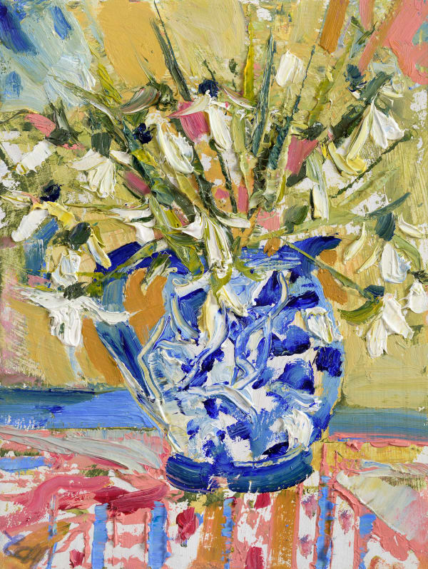 Emma Haggas, Snowdrops with Blue and White Jug
