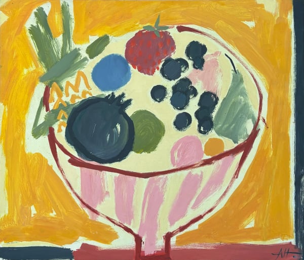 Anna Hymas, Pink Stripey Fruit Bowl (Hungerford Gallery)