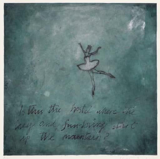 Kate Boxer, Ballerina (Is this the hostel where the lazy and fun-loving start up the mountain) (Unframed)