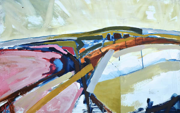 Emma Haggas, Abstract Landscape in Pink and Orange II