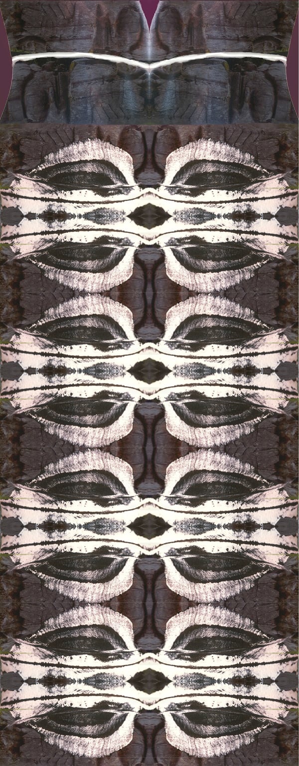 Kaethe Kauffman, Black Waist Totem © Kaethe Kauffman 2022 limited edition print on silk15x6-150, 2022