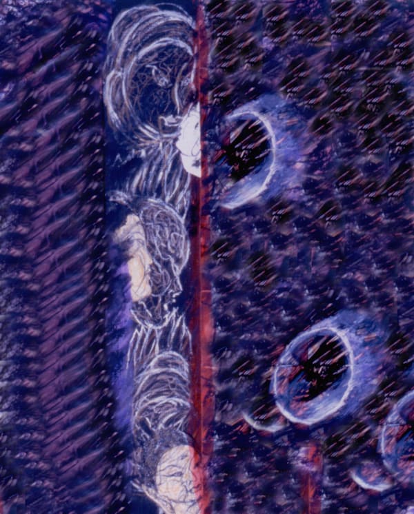 7 Bodhisattvas-3 halos © Kaethe Kauffman 2022 limited edition print on silk 6x4-300, 2022