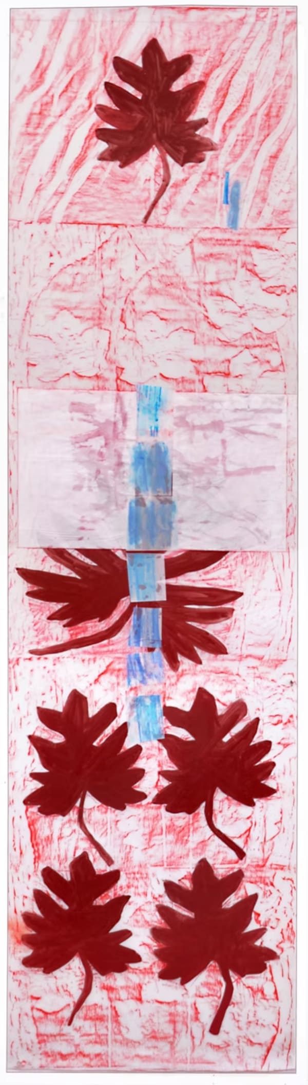 Nancy Azara Blue Stem with Two Panels, 2013 mixed media on vellum 89 x 24 in