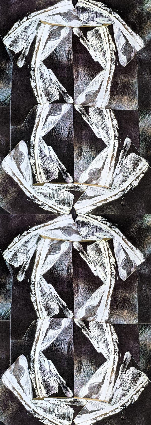 Kaethe Kauffman, Neck 8 Oval Bl&Wh © Kaethe Kauffman 2022 limited edition print on silk10x3-180, 2022