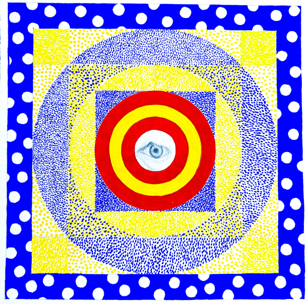 Bruce Cahn Small Mandala with Eye 8" x 8" inches | 20 x 20 cm