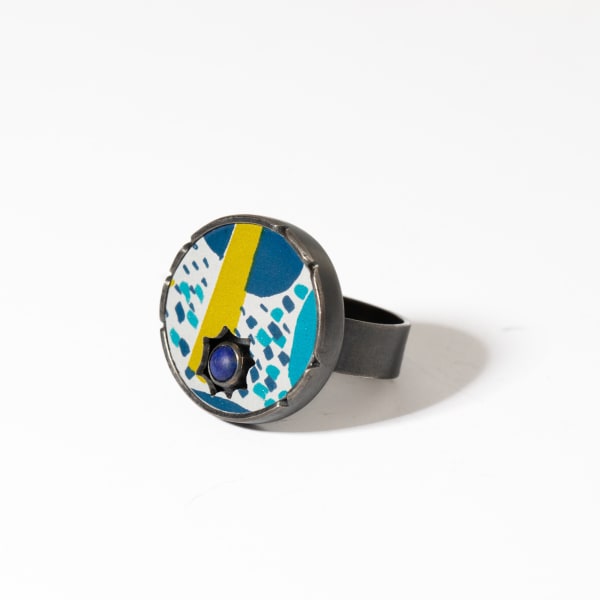 Lindsey Mann, One of a Kind Ring - Blue, 2024