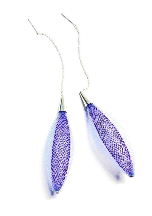 Michal Lando, Ovulo Earrings in Silver - Light Blue + Purple, 2024