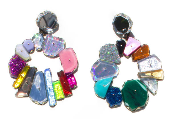 Nikki Couppee - Multi-Colored Wreath Drop Earrings, 2022