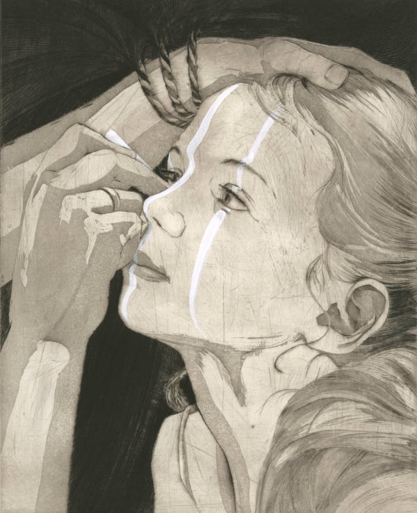 Ellen Heck, V. Being Painted with Contour Lines, 2024