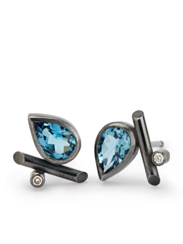 Lucy Martin, Angle Studs - oxidized silver, 2024