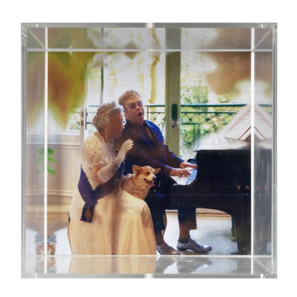 Alison Jackson, Sir Elton and The Queen, 2018