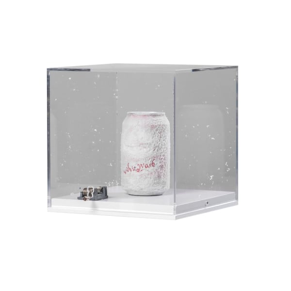 Anna Boggon Whitewash, 2024 Wind up music box, coca cola can, artificial snow, mixed media 20x20x20cm