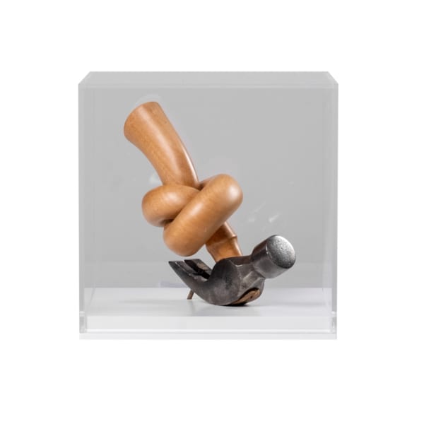 Alex Chinneck As hard as nails, 2023 Carved boxwood, cast steel hammer head and nail 20x20x20cm Edition 1/10 plus 1 A/P (Additional editions available upon request)
