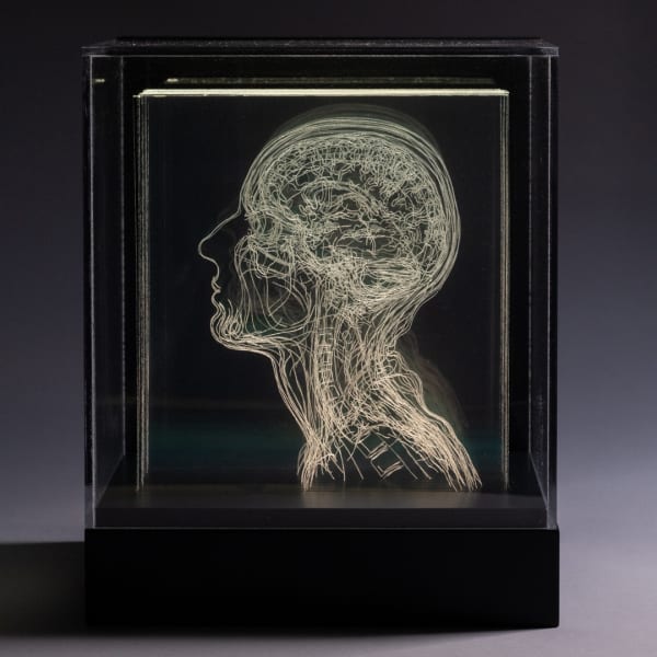 Angela Palmer Self-Portrait, 2021 Engraved glass 25.5 x 21 x 25.5cm Edition 1 of 8 + 3 A/Ps (Additional editions available upon request)