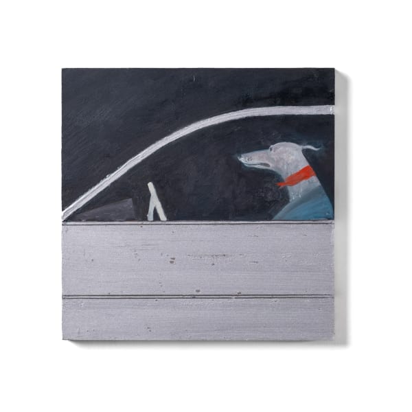 Jock McFadyen Metallic Paintwork 2, 2024 Oil on panel 20x20x1.8cm