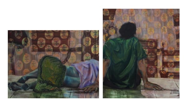 Aisha Rosli, Red Room (Diptych), 2024