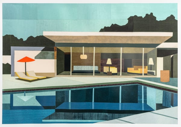 Andy Burgess, Wexler House with Red Umbrella, 2024