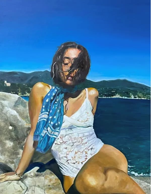 Emilia Momen, Girl on a Rock, 2025