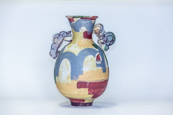Amy Hughes, After Alhambra', large, mango, lilac and burgundy, 2021