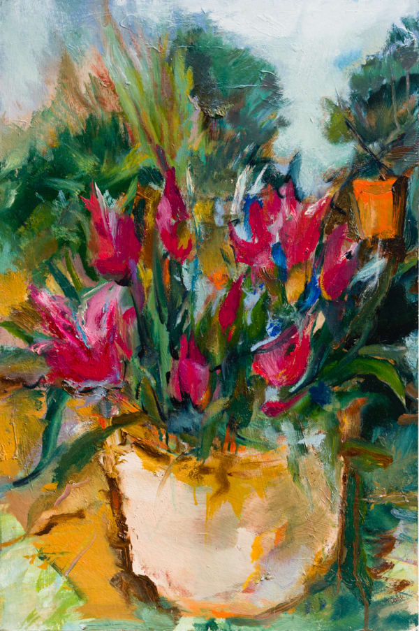 Tuëma Pattie, Tulips in a Terracotta Pot, 2013