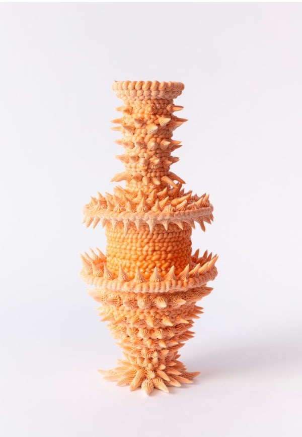 Ebony Russell, Suspiciously Beautiful: Orange Spiky Bottle, 2025