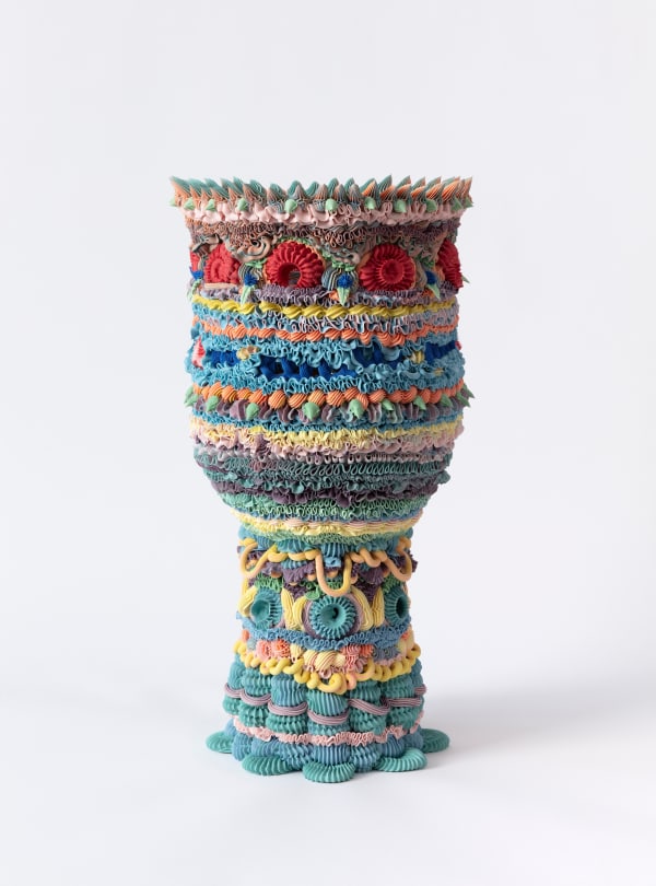 Ebony Russell, Polychrome open urn I, 2025
