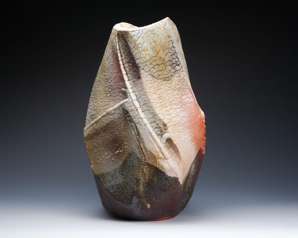 Hayashi Shotaro 林正太郎, Manyo flower vessel with impressions of a mountain scene, 2023
