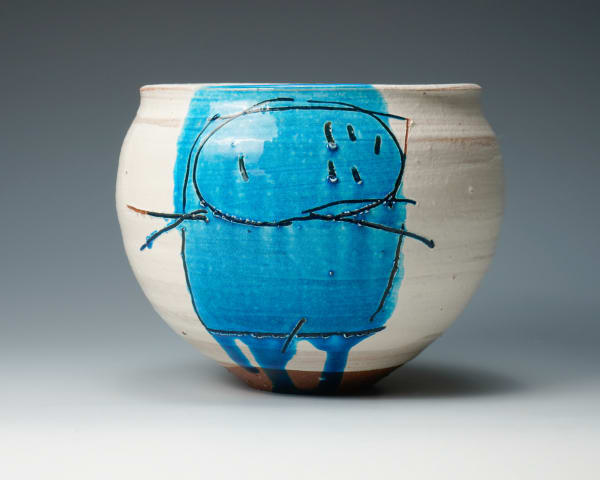 Suzuki Osamu 鈴木治, Flower Vase with Blue Glaze 青のある花入