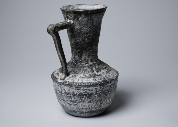 Yasuhara Kimei 安原喜明, Flower Vase 花挿 炻器線彫文