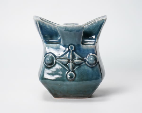 Kawai Kanjiro 河井寛次郎, Stoneware flask with Gosu glaze, 1961