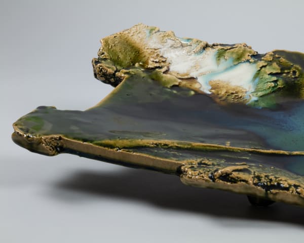 Higashida Shigemasa 東田茂正 - Oribe Large Platter 織部長方皿, 2020