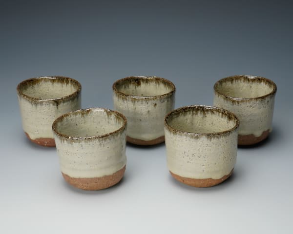 Nishioka Koju 西岡小十, Karatsu Yunomi Set of 5
