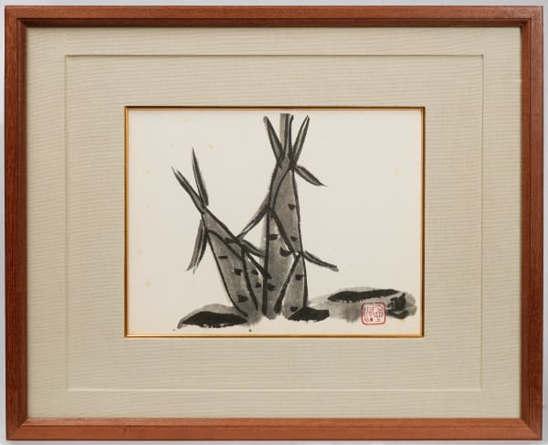 Kondo Yuzo 近藤悠三, Sumi-e Painting: Bamboo Shoots 竹の子