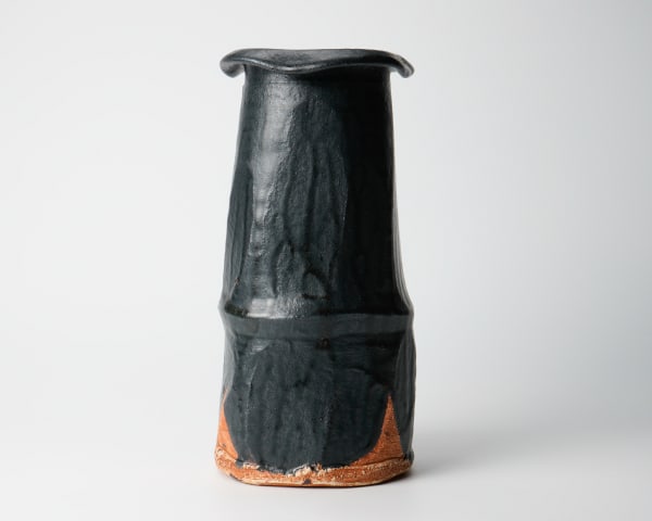 KATO Yasukage XIV 十四代加藤康景, Black oribe flower vase