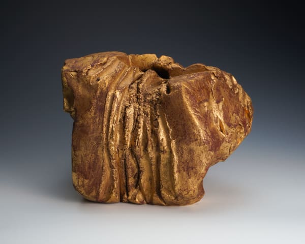 Ishihara Shoji 石原祥嗣, Flower vessel with gold glaze, 1993