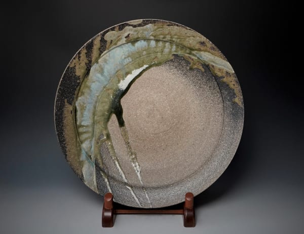 Takeuchi Kimiaki 竹内公明, Large Tokoname Plate 灰釉大皿 2