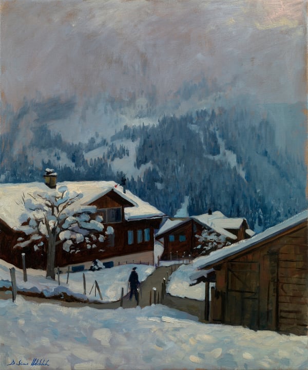 A winter's walk through snowy chalets