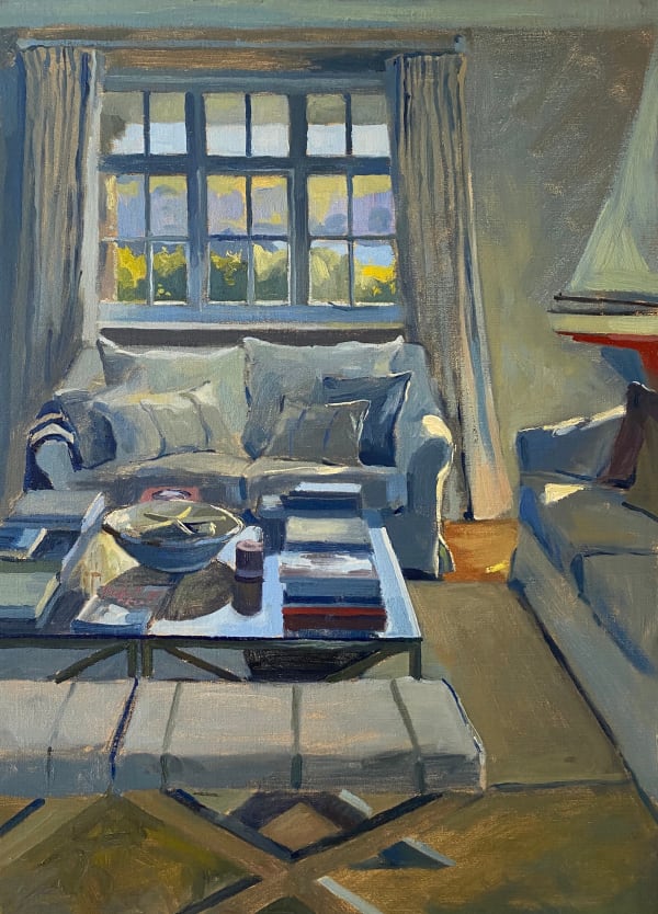 Late Afternoon Light Interior with Red Sailing Boat