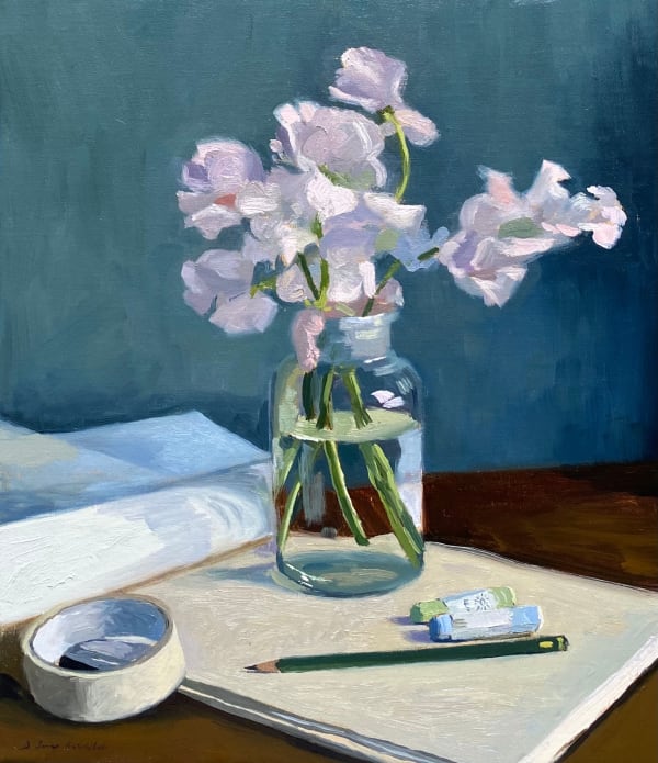 Sweet Peas in a Pigment Jar