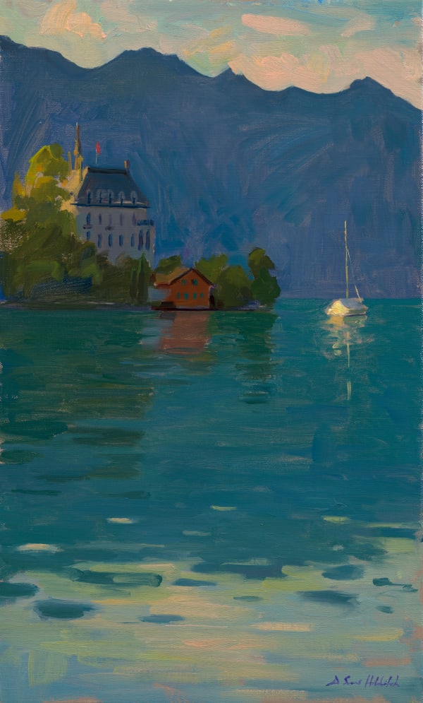 Twilight at Iseltwald, Lake Brienz
