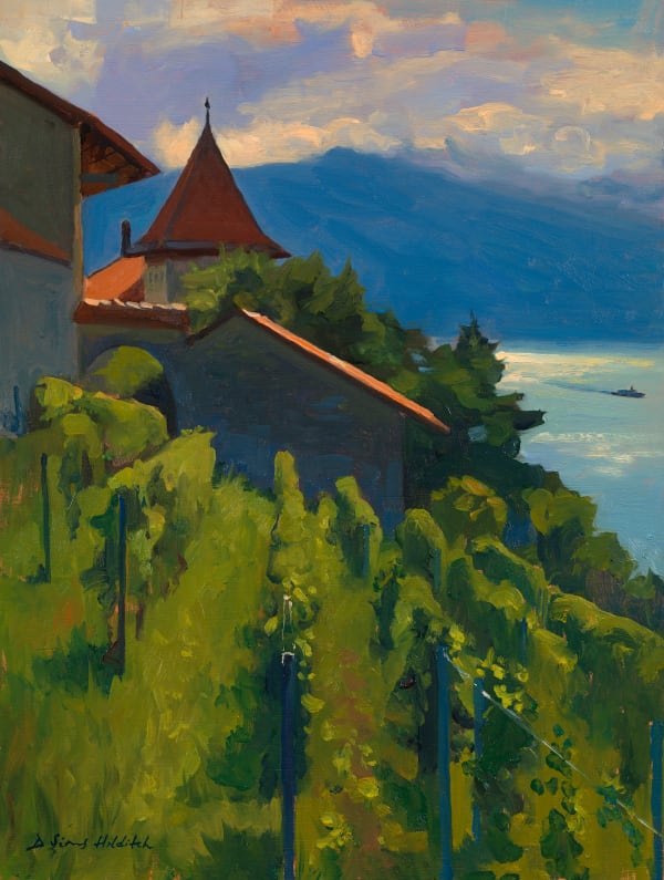 Vineyards above Lac Leman, morning light