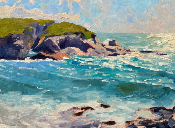 Shimmering evening light, Treyarnon Bay