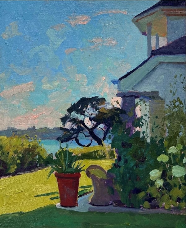 Evening in the garden - hydrangeas