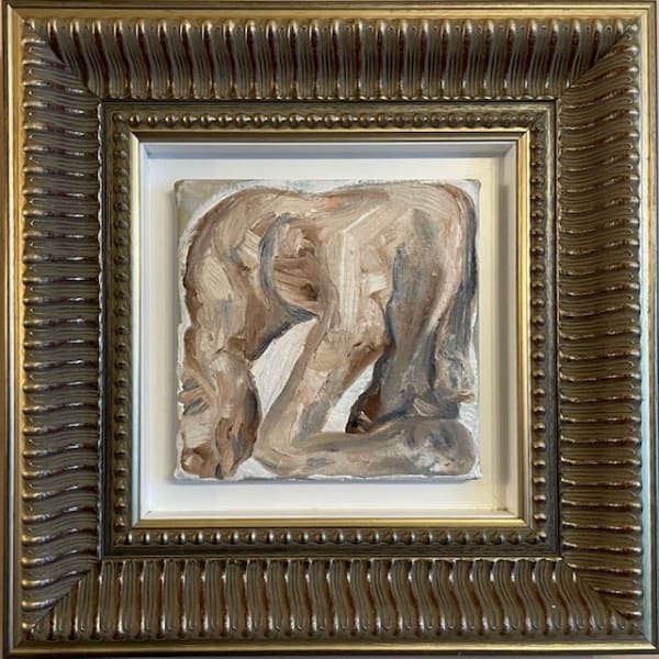Lucian's horse in gold frame