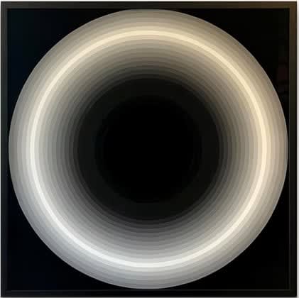 Clay Enlighten Paint on Acrylic with Musou Fabric 103.5 x 103.5 cm