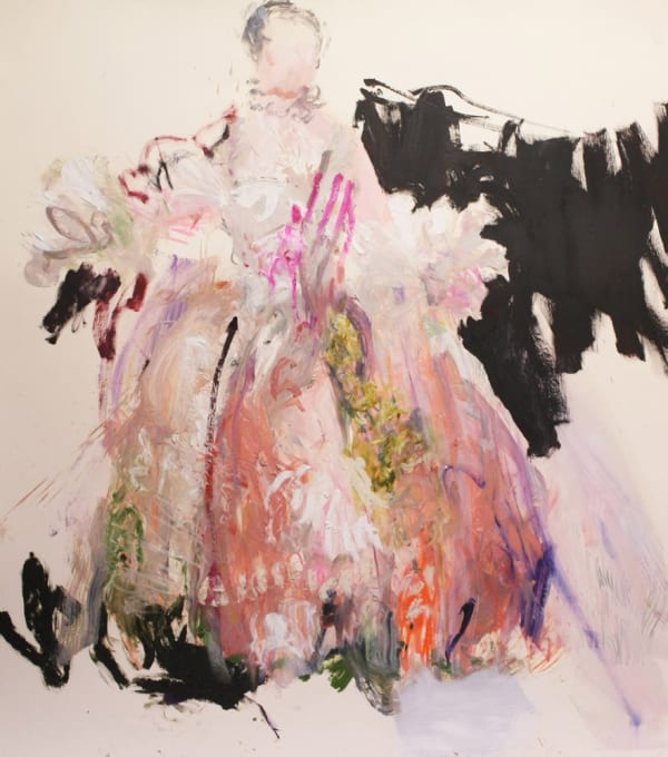 Gael Davrinche French 18th century women style, 2014 Oil on paper 141,5 x 125 cm