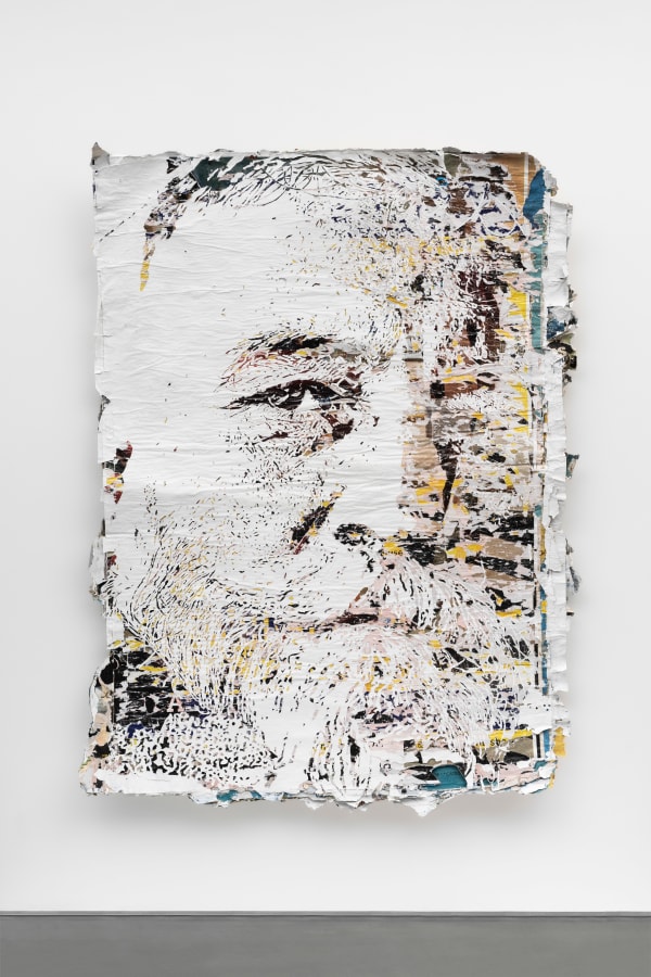 Vhils Scrape Series #10, 2022 Hand-carved and laser-cut advertising posters 182 x 136 cm 71 5/8 x 53 1/2 in