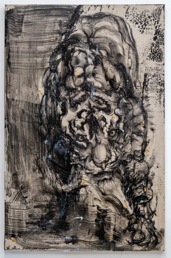 Chen Yingjie 饥饿生存 53 - Stay Hungry LIII, 2021 Acrylic and mixed media on canvas 120 x 80 x 5,5 cm 47 1/4 x 31 1/2 x 2 in